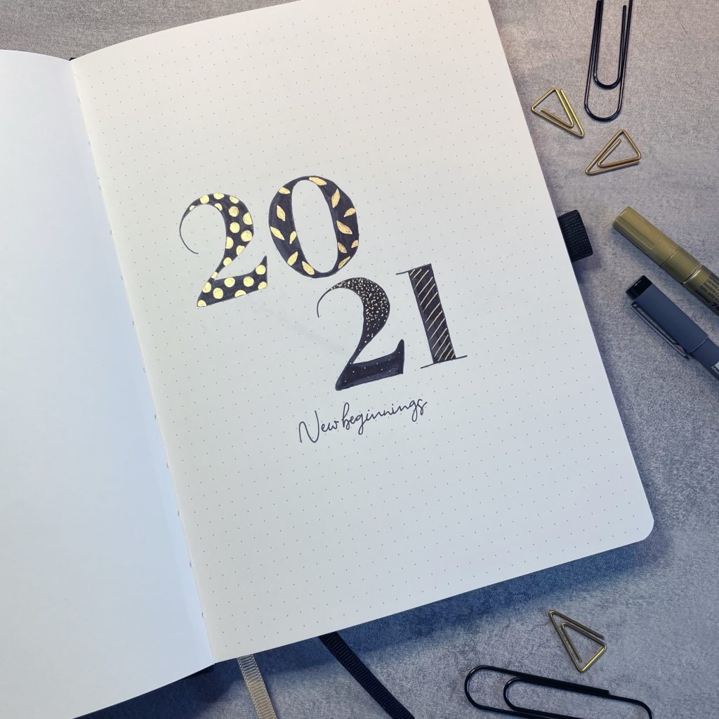 cover page bullet journal setup 2021