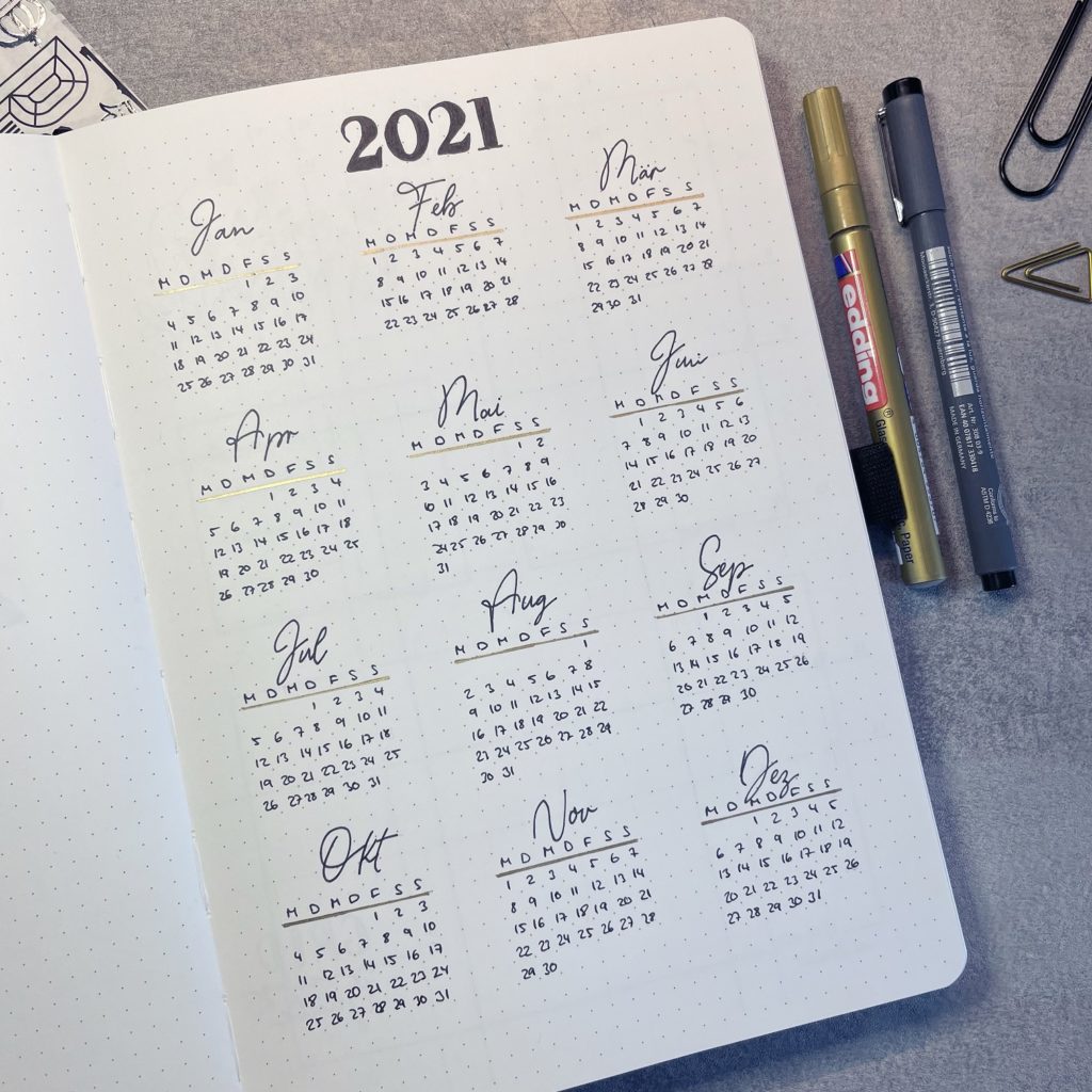 bullet journal setup 2021 